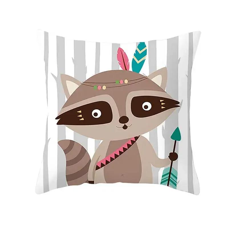 Funny Cute Animal Cushion Cover Cartoon Creative African Tribe Fox Pillow Case For Sofa Home Textile Pillow Covers Pillowcase