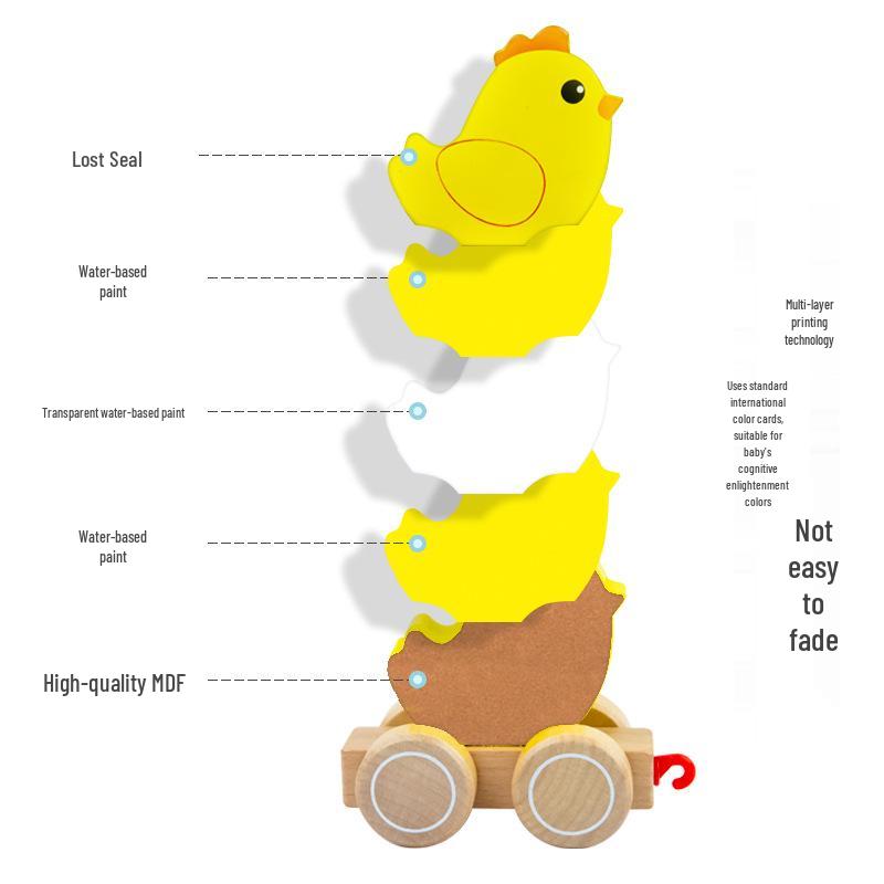 Wooden Pull-Along Chick Toy: Baby Walker for Early Education and Crawling Training