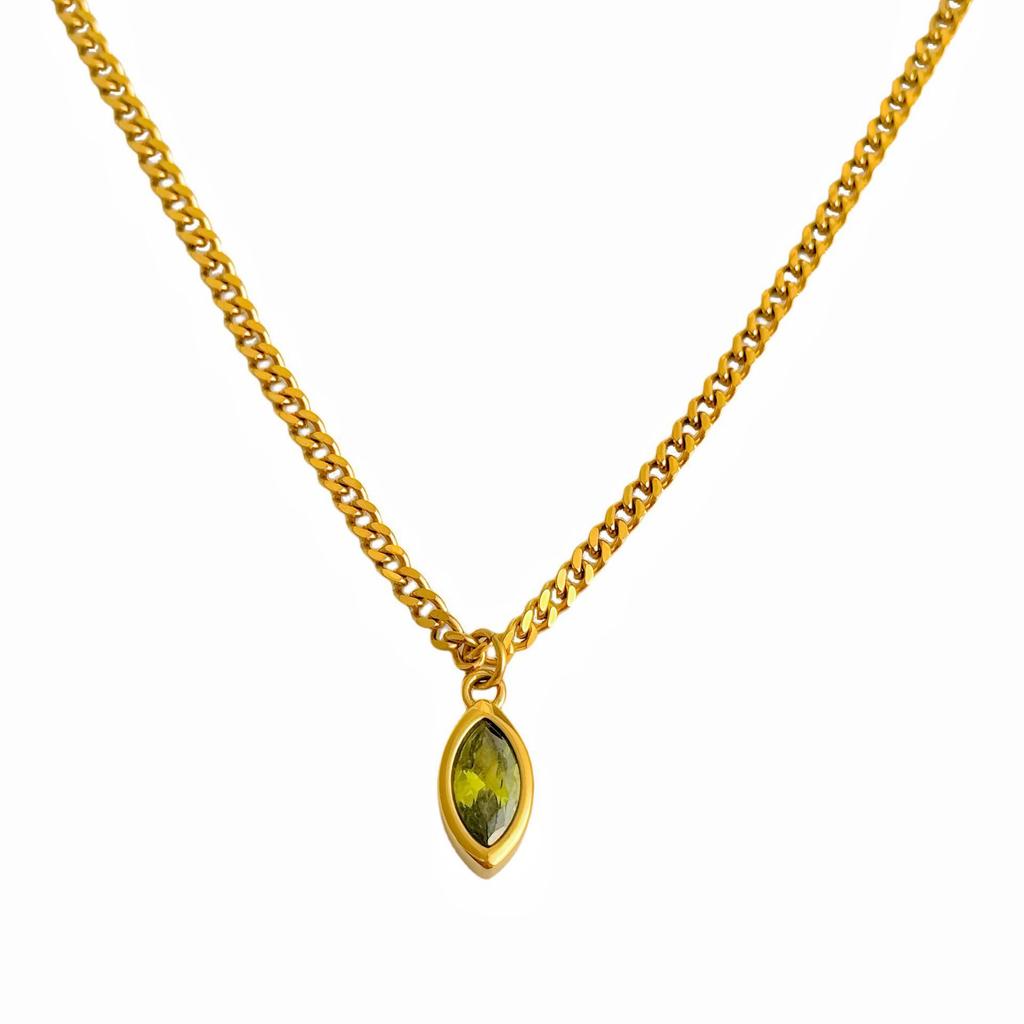 Women 18K Gold Plated Stainless Steel Cubic Zirconia Pendant Necklace, Suitable For Women Everyday And Wedding Wear Gifts