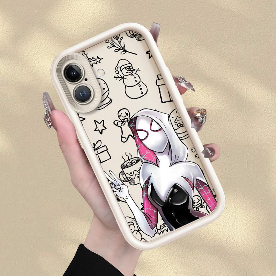 

Мягкий чехол для телефона для iPhone 15 16 14 Plus XS Max XR 13 12 11 Pro Max 16e 17 Air Marvel Sipiderman Gwen iPhone 13