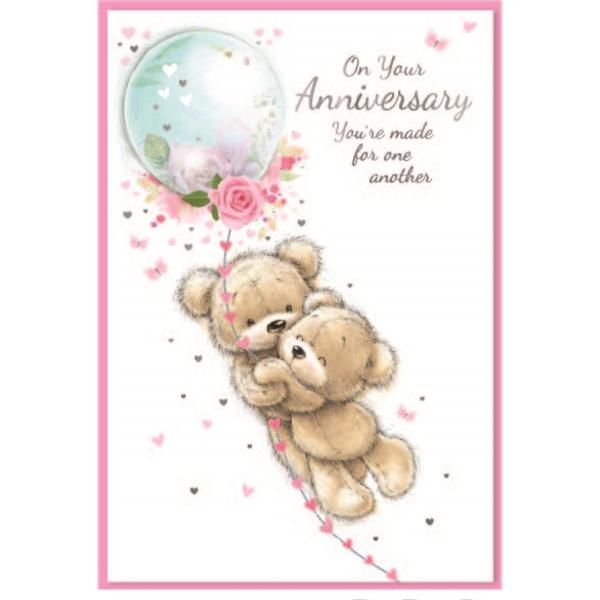 Simon Elvin On Your Anniversary Heart Anniversary Greetings Card (Pack of 6)