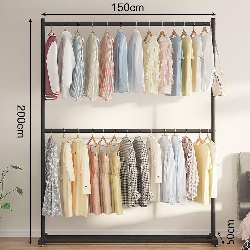 Double-Layer Hanger: Space-Saving Floor Rack for Clothes and Hats