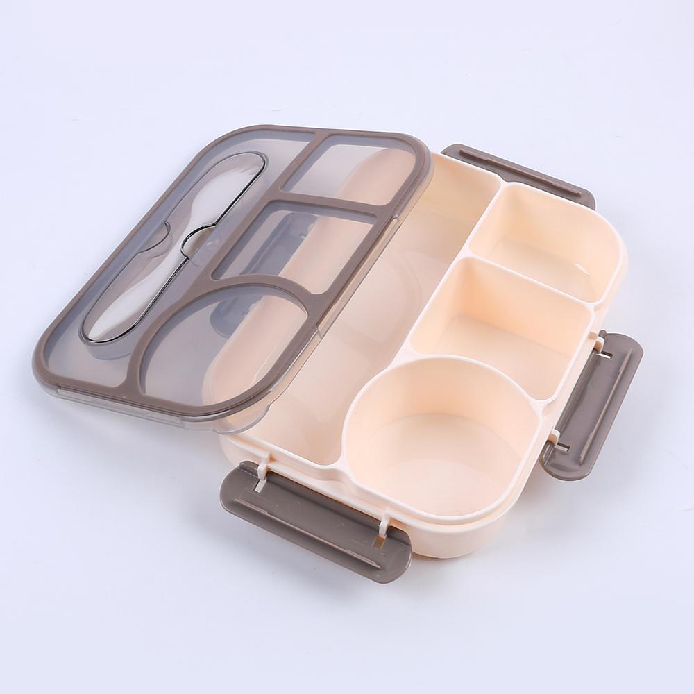 Lunch Box Bento Box 4 Compartment with Utensils Leakproof Portable Food Storage Snack Container for Work Home