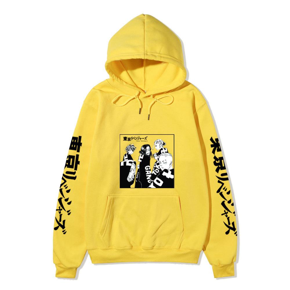 Tokyo Revengers Gang Group Unisex Fleece Hoodie Autumn Winter Black White Manga Print Long Sleeve Anime Pullover Sweatshirt
