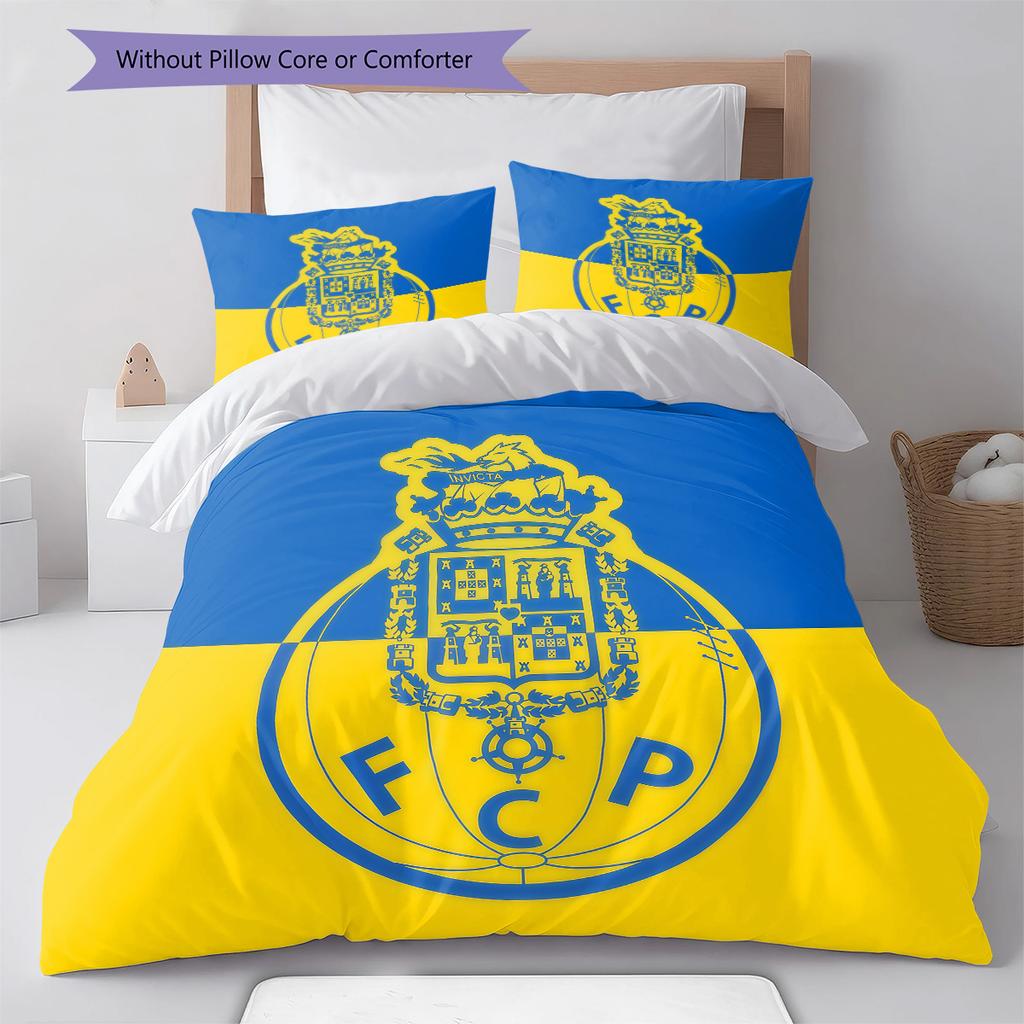 Juego de edredón y fundas de almohada del club de Oporto Decoración del hogar Regalo de cumpleaños (1 * funda nórdica + 2 * fundas de almohada, sin núcleo)