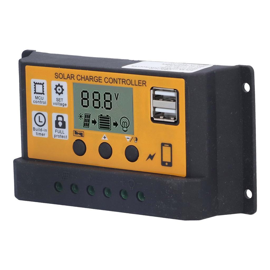 Smart Charge Controller Photovoltaic Power Generation Automatic Control Equipment 12V 24V 30AYellow