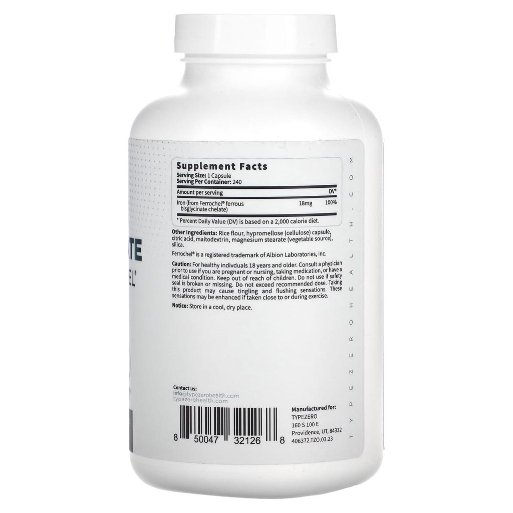 Clean, Iron Chelate, 18Mg, 240 Capsules