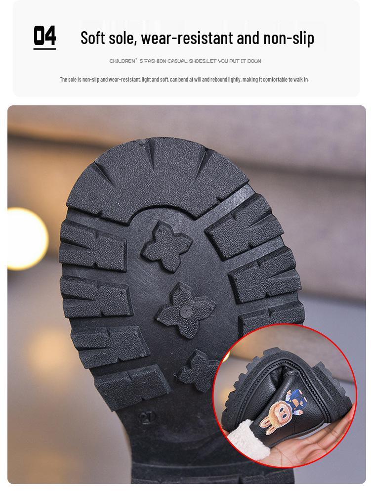 Versatile 2025 Autumn/Winter Cartoon Waterproof Leather Martin Boots for Toddlers - Boys & Girls