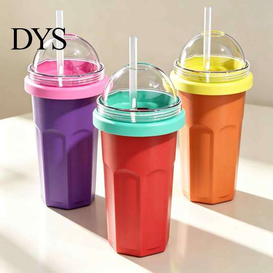 Easy Operation Slushy Maker Homemade Slushie Cup, Freezer Squeeze Cup for Ice Drinks, Food Grade Portable Drink Office Silicone Smoothie Juice