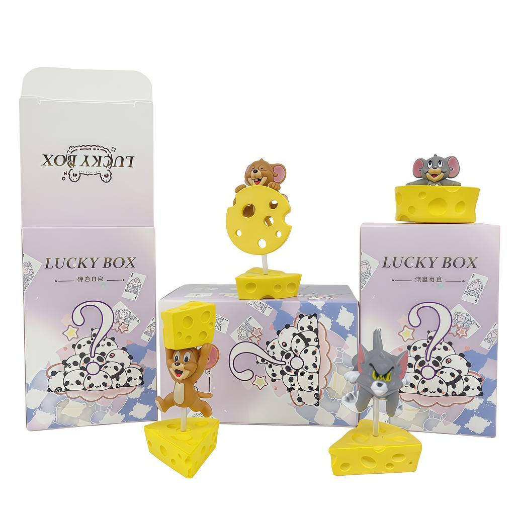 4 Adet Set Peynir Tom ve Jerry Aksiyon Figürü Sevimli Versiyon 3cm Anime PVC Model Pasta Süsü