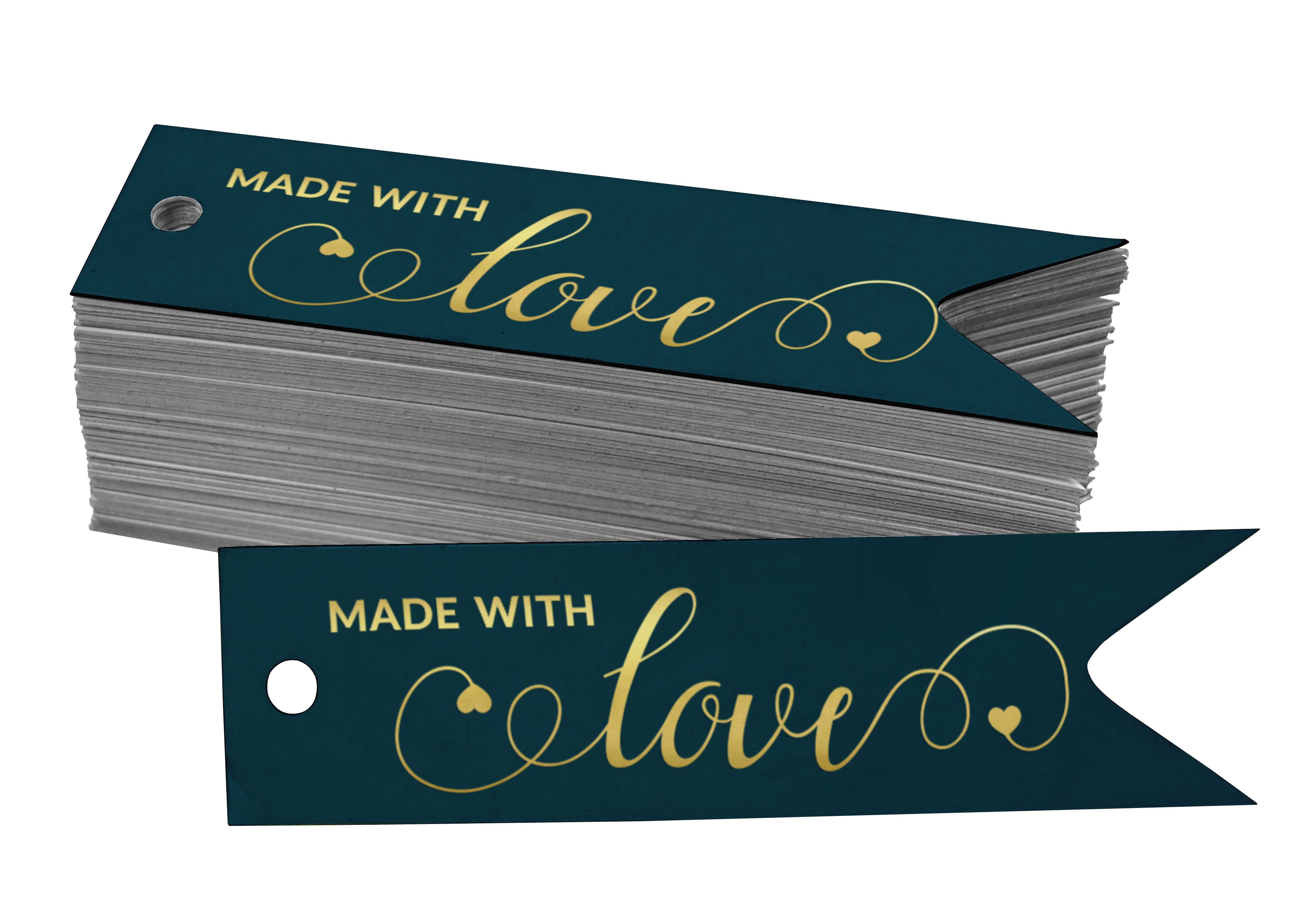 

Inkdotpot Pack Of 100 Made With Love Text Favor Paper Tags Craft Real Gold Foil Hang 50 Gold Foil Tags синій