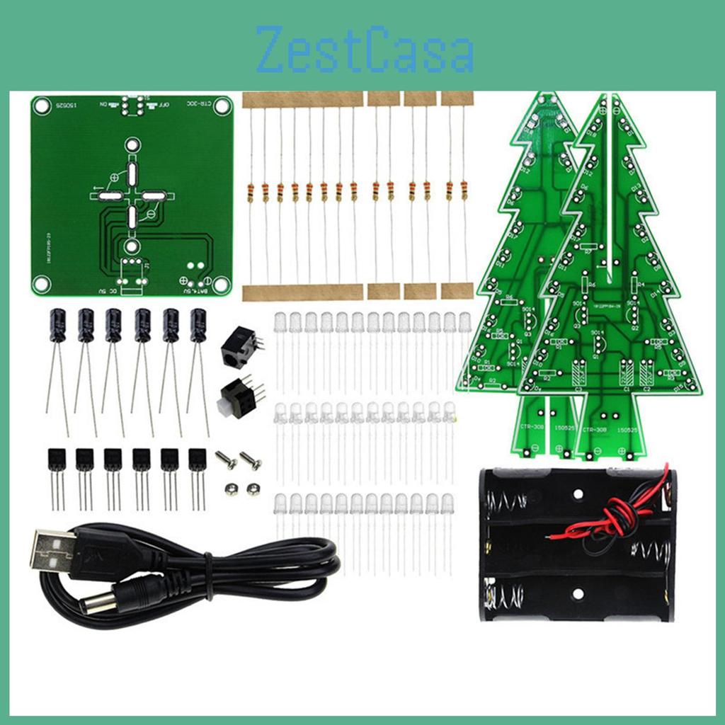 Making Easy Led Colorful Diy Light Christmas Tree With Music Electronic Learning Kit Module