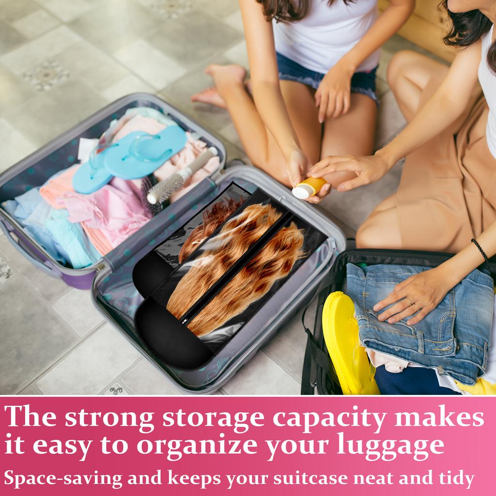 6 Pcs Hair Extensions Storage Bag Hanger Bag Wig Storage Bags With Hook Hanger 23.6 & 31.5 Inch Dustproof Wig Bags Portable Wig