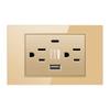 1PC American USB Switch Socket American Standard American Standard Six-hole Type-c118 Switch Socket