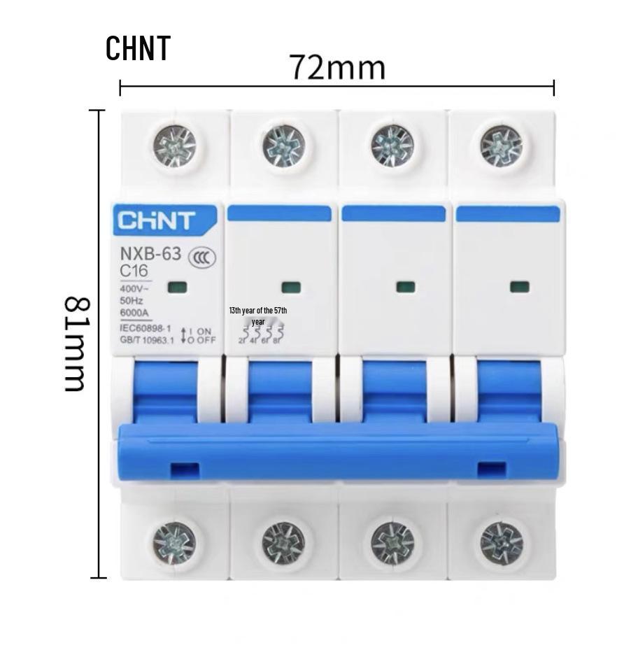 Zhengtai NXB-631P Miniature Circuit Breaker: 2P Household, 3P 63A, 4P 32A Electric Switch