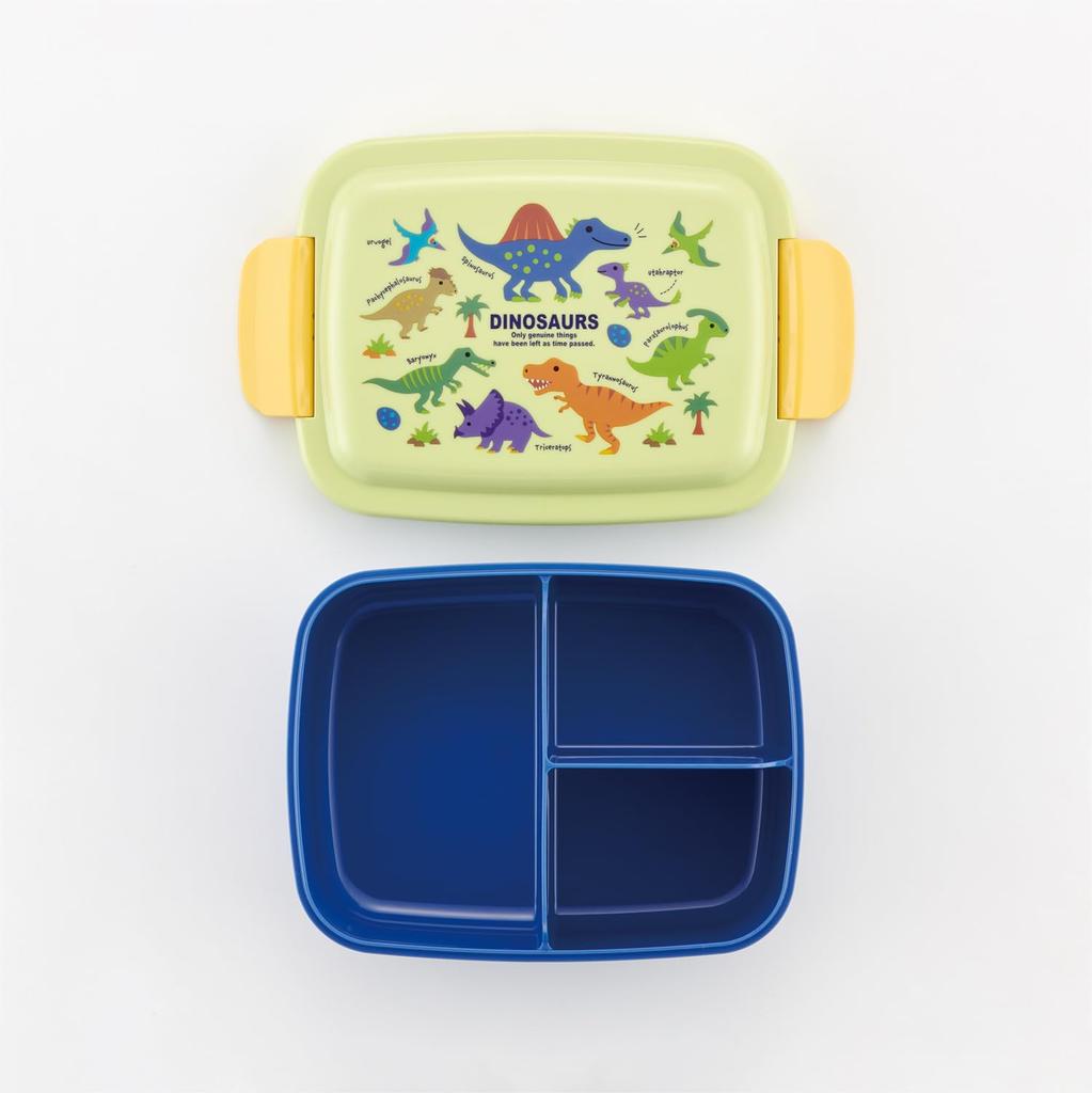 Skater Lunch Box with Integrated Made in Dinosaur Picture P84 Kids' Dome-Shaped Divider, 820ml, Japan, Book,