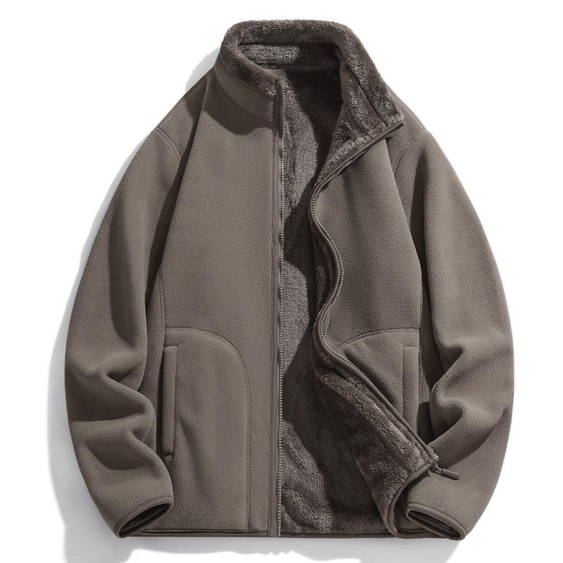 Fleece Women's Outdoor Clothing Fashion Versatile Winter Leisure Sports Thickening Double-Sided Warm Coat Female Jacket