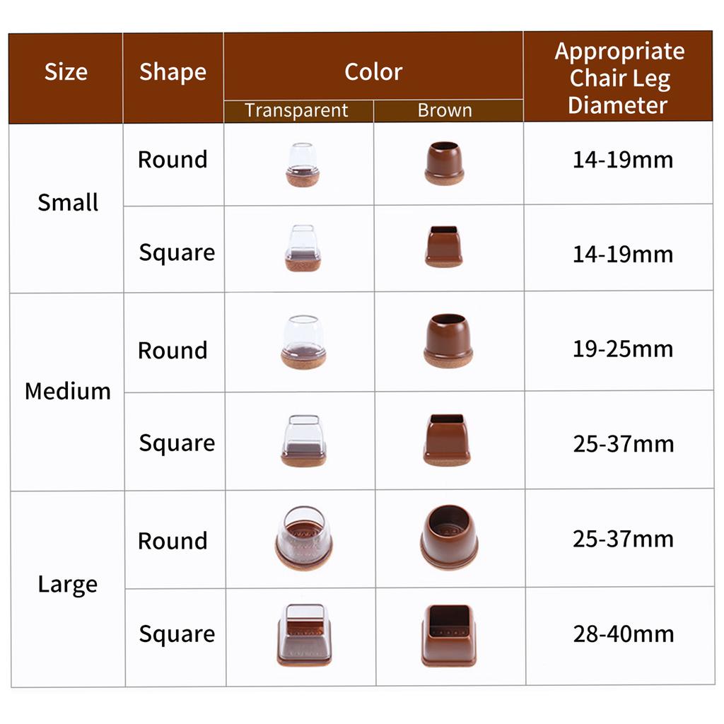 8 Stück Stuhlbein Bodenschoner mit Filz Stuhlbeinkappen Möbelbeinfüße Schutzhülle Schützen Hartholzboden Nein