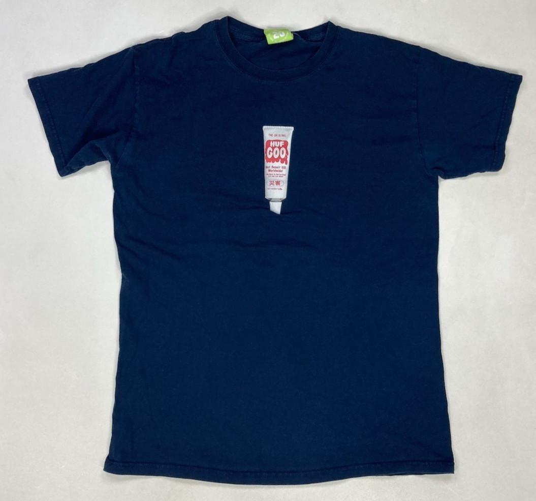 Huf Goo Best Repair Goo Worldwide Graphic T-shirt Men Medium Blue Short Sleeve XXL