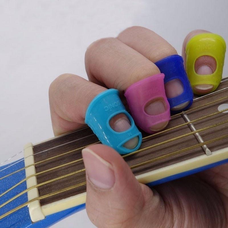 5 szt./partia Kciuk Gitary Chroń Rozdarte Palce lub Linię Poprzez Naciskanie Elastyczny Silikon Ukulele Palec