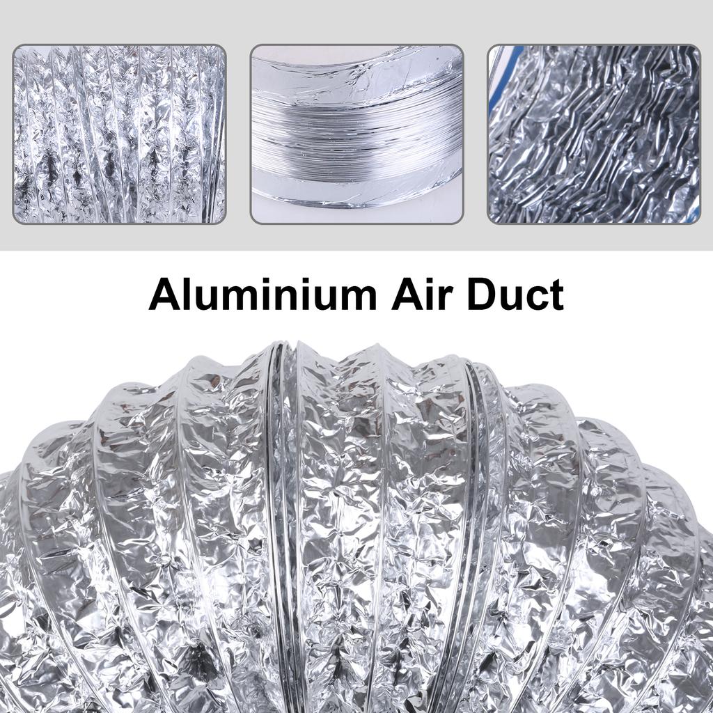Aluminum Hose Inner Diameter 8Inch Flexible 1.5/3Meter Pipe Ventilation Ducting Vent Hose Dryer Vent