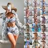 Mingyi European Mesh Blouse & Sexy Leg-Length Pants Three-Piece Swimsuit