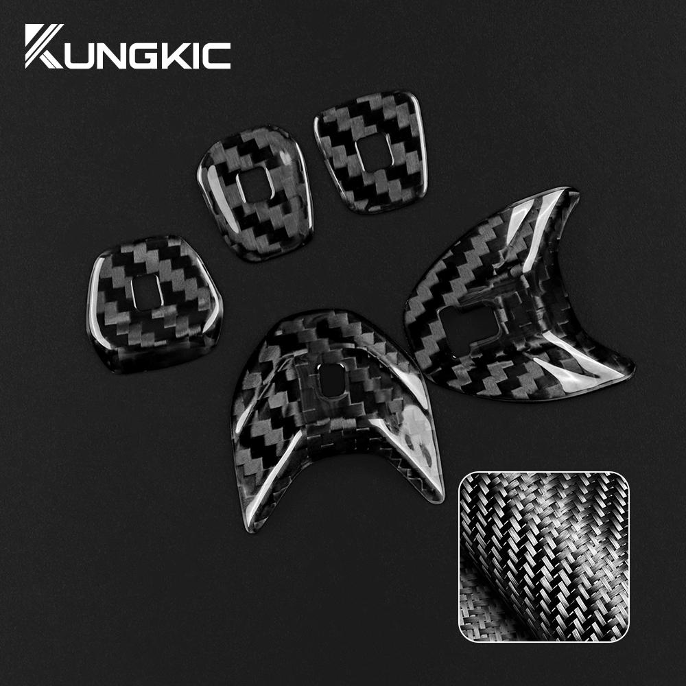 Real Hard Carbon Fiber Cover For Chevrolet Corvette C8 2020 2025 2025 2025 Car Console Gear Shift Button Sticker Accessories