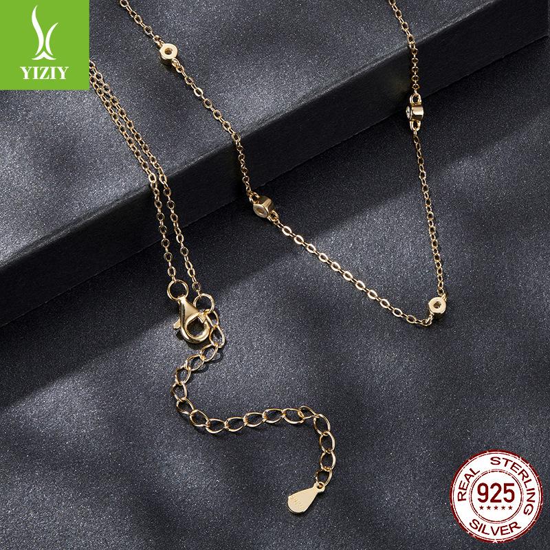 Simple Moissanite Collarbone Chain Simple Classic High-End S925 Sterling Silver Necklace Collarbone Chain