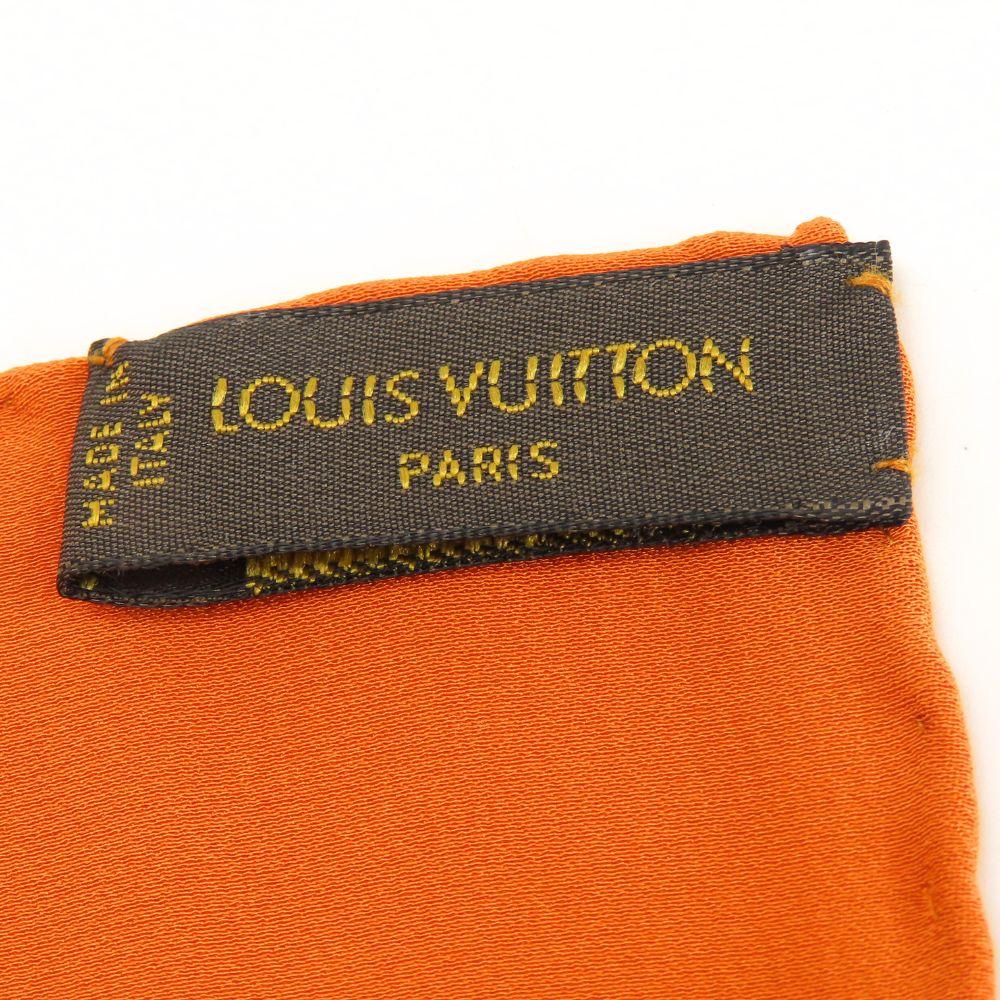 Used LOUIS VUITTON scarf Carre Monaco silk Orange Accessories
