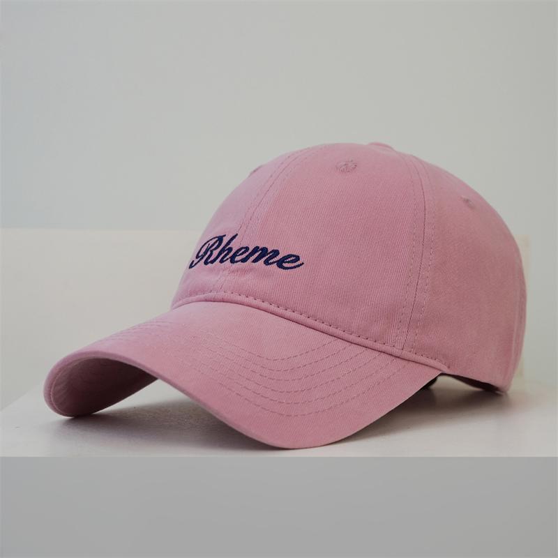 Spring Summer Embroidered Cap Women s Large Brim Soft Top Baseball Cap Men s Sun Hat розовый