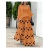 Mode High Street Outfits 2-teiliges Set Sexy schräger Ausschnitt einfarbige Bluse + Weitbeinige Hosen Sets Elegantes Polka-Dot-Muster Damenanzug
