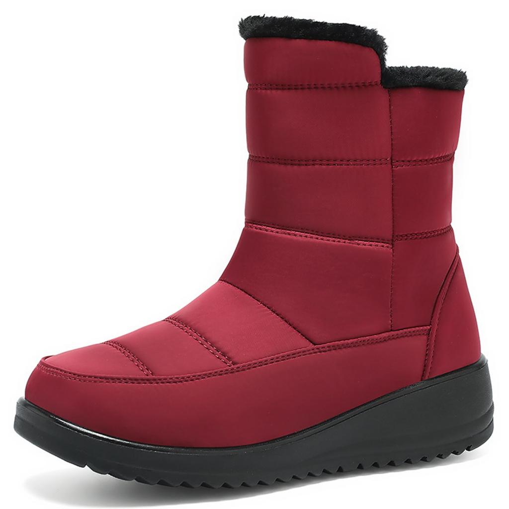 Women's Cotton Shoes Winter New Style with Plush and Thick Snow Boots, Waterproof and Anti Slip, One Foot Cotton Boots