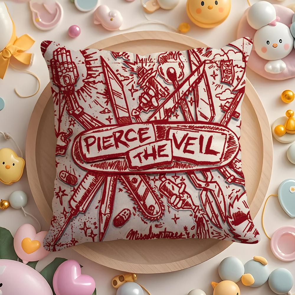 Pierce The Veil Cushion Cover Short Plush Double-Sided Printing Home Machine Washable In Warm Winter Pillow Case