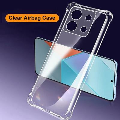 Jednobarevné nárazuvzdorné průhledné měkké pouzdro pro Xiaomi Redmi Note 13 12 Pro 13 Pro Plus 12S 4G 5G Průhledný kryt s airbag nárazníkem
