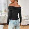 Women Tops Long Sleeve R-Neck Shirts Fall Fashion  Casual Business Tunic Blouses