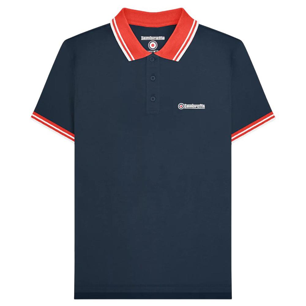 Lambretta Mens Contrast Tipped Polo Shirt