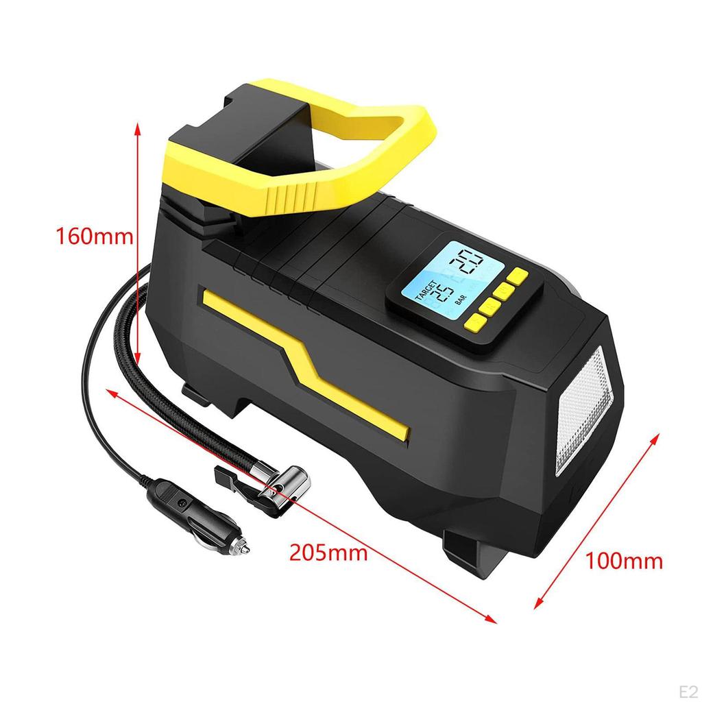 Electric 12V Car Tire Pump Air Compressor with Digital Pressure Gauge Multifunctional Emergency