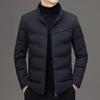 Mens Stand Collar Down Cotton Jacket Winter Warm Casual Outerwear Middle-Aged