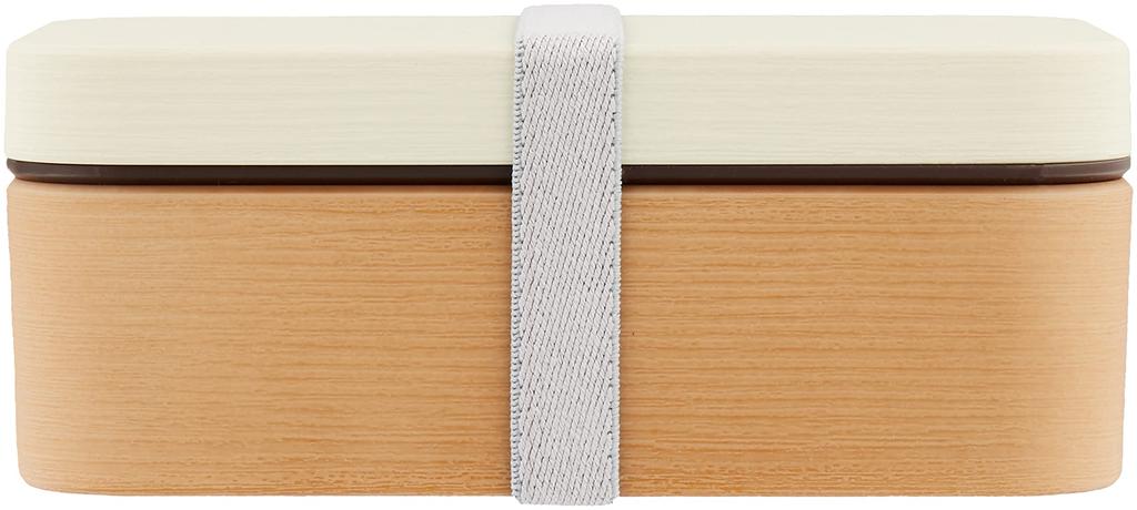 Showa Bento Wood Grain Rice Clean Microwave and Dishwasher Suitable for Men and Made in Product Number 4979539 Box, Resin, Non-Stick, White, Coat,