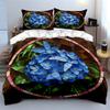 Stained Glass Floral Decor 3Pc Soft Comfortable Duvet Cover Bedding Set Included 1*Duvet Cover & 2*Pillowcases, Gift
