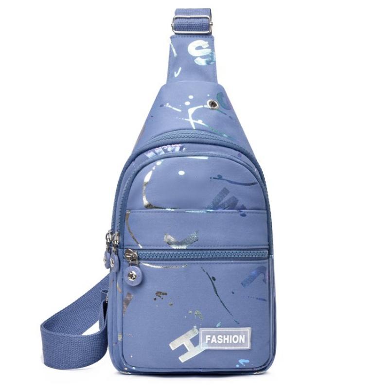Women'S Chest Bags Geometric Print Oxford Cloth Casual Crossbody Bag Sports Travel Outdoor Chest Shoulder Bags