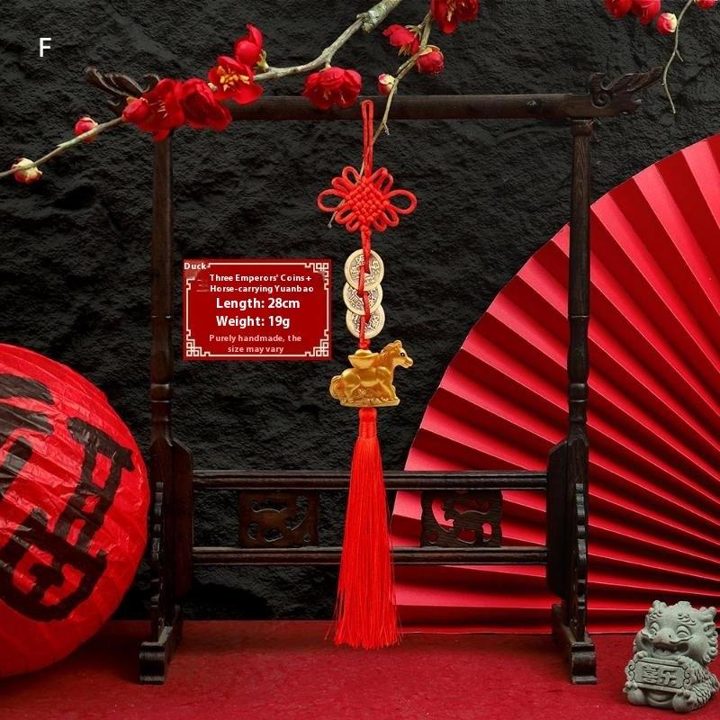 2026 Year Of The Horse Wall Hanging Ornament Chinese  Year Red Gold Lucky Decoration Housewarming Gifts