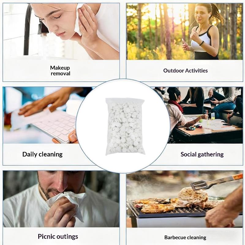 100/200 Pcs Portable Camping Compressed Towels Absorbent Face Wash Towels Travel Size Tactical Camping Supplies Disposable