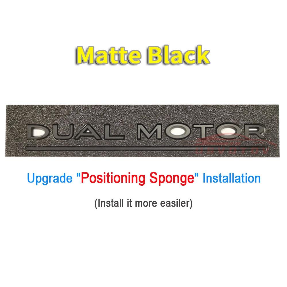 DUAL MOTOR Underlined Letters Emblem for Tesla Model Y 3 X S Car Styling High Performance Trunk Badge Sticker Chrome Black Red