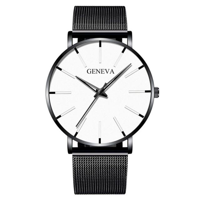 Minimalist Mens Fashion Ultra Thin Watches Simple Men Business Mesh Belt Quartz Wrist Watch Relogio Masculino