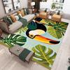 Colorful Jungle Toucan Rug Non-Slip Washable Floor Mat, Tropical Leaves Print for Bedroom Living Room Home Decoration