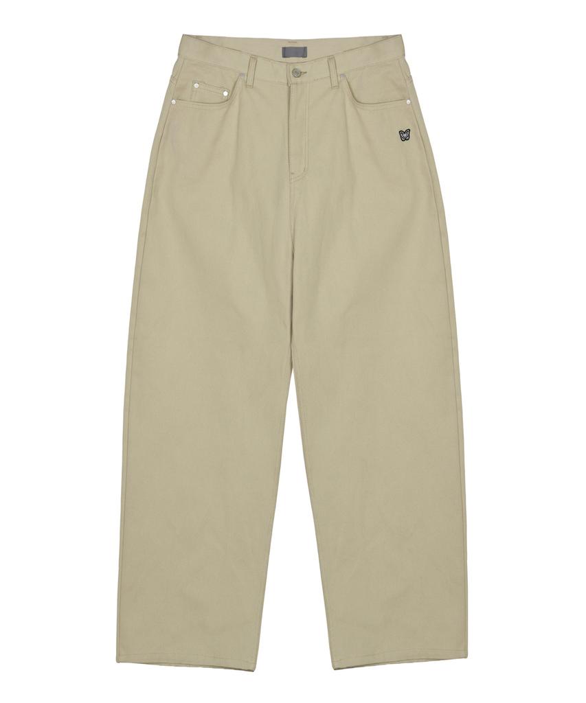 Nigaennikol Butterfly Wide Cotton Pants_Beige