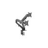 Cromad Soporte de Mesa con Piston de Gas para 2 Monitores de 17"-27" - Ajustable en Altura, Giratorio e Inclinable - Gestion de Cables -CR1112
