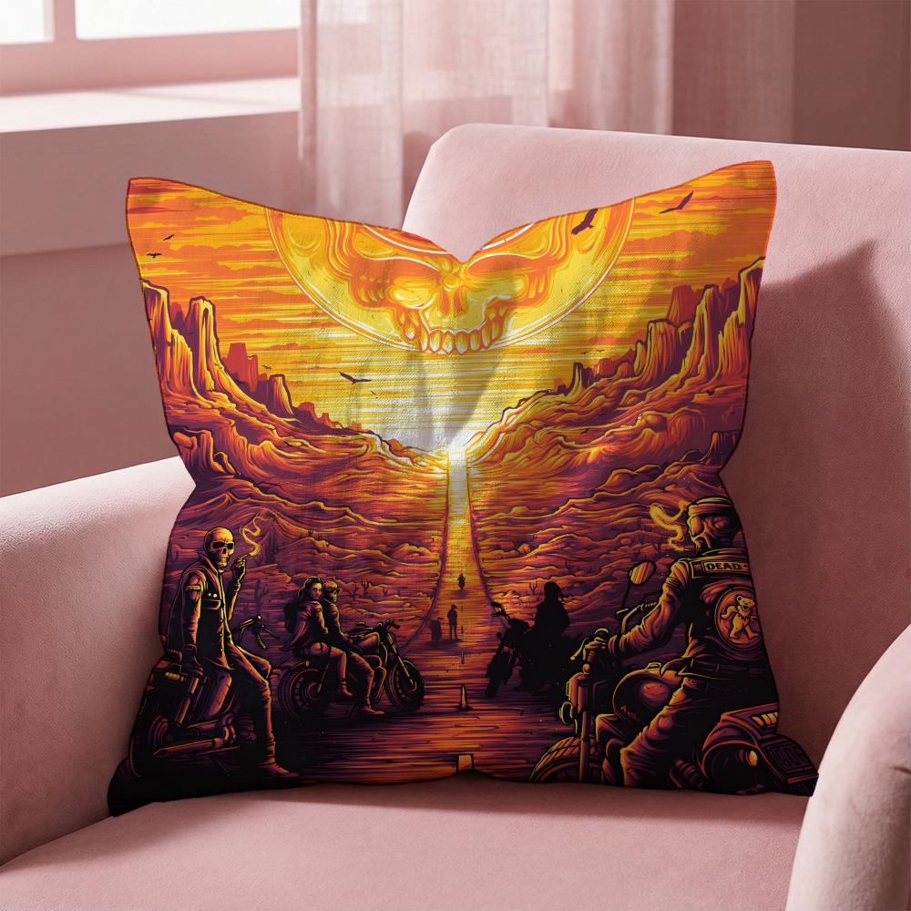Grateful Dead Rock Band Cushion Cover Multi-Scene Pillow Cover for Home & Car - Reversible, Soft & Durable for Daily Use
