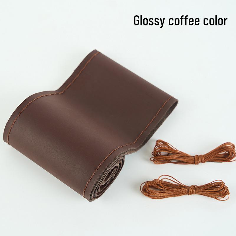 

Чехол на руль из натуральной кожи, ручная строчка из коровьей кожи, всесезонный, универсальный размер 38cm